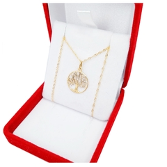 Conjunto Oro 18K Cadena Singapur y Dije Arbol de la Vida - 1,5 Gramos en internet