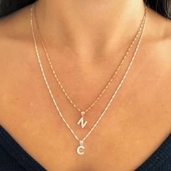 Cadena con inicial - Plata 925 + cúbics - 1.8grs - - tienda online