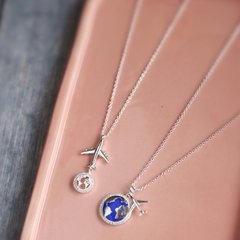 Conjunto De Plata 925 Viaje Avión Con Mundo - 3Grs en internet