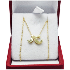 Conjunto Oro 18k Singapur Y Dos Iniciales A Eleccion - Joyas Center