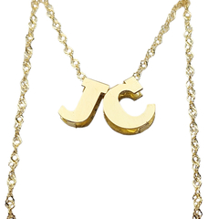 Conjunto Oro 18k Singapur Y Dos Iniciales A Eleccion