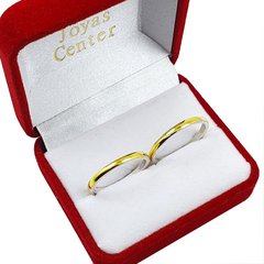 ALIANZAS PLATA 925 Y ORO 18K MODELO M2D2 AMARILLO CON GRABADO DE CADA ALIANZA en internet