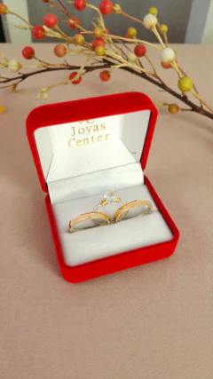 ALIANZAS DE PLATA 925 Y ORO 18K ROSE MODELO M3D3R CON CINTILLO DE PLATA Y ORO Y GRABADO DE CADA ALIANZA