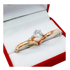 ALIANZAS DE PLATA 925 Y ORO 18K ROSE MODELO M3D3R CON CINTILLO DE PLATA Y ORO Y GRABADO DE CADA ALIANZA