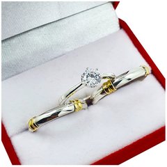 ALIANZAS PLATA 925 Y ORO 18K MODELO MD25 CON CINTILLO DE PLATA 925 Y GRABADO DE CADA ALIANZA en internet