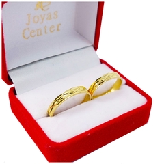 Alianzas Facetadas Oro 18K 4 Gramos el par - MOD6260