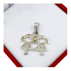 Dijes Nena Nena Plata Y Oro Regalo Para Mama + Cadena 45 Cm - comprar online
