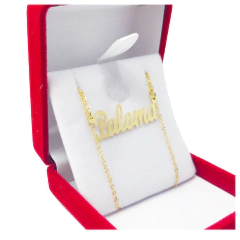 Conjunto Cadena y Nombre en Oro 18Kts - 2 Grs en internet