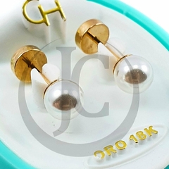 AROS ABRIDORES DE ORO 18KT MARCA CH PERLITAS CULTIVADAS GRANDE TIC SELLO 18K CH 47.67 #109
