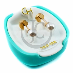 AROS ABRIDORES DE ORO 18KT MARCA CH PERLITAS CULTIVADAS GRANDE TIC SELLO 18K CH 47.67 #109 - comprar online