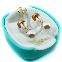 AROS ABRIDORES DE ORO 18KT MARCA CH PERLITAS CULTIVADAS SUPER GRANDE TIC SELLO 18K CH - 51.09 #115 - comprar online
