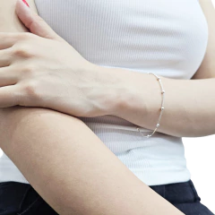 Pulsera Plata 925 Cola De Raton Con Bolitas 18 Cm C2000 Plateado 5.7 Cm 18 Cm en internet