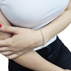 Pulsera Plata 925 Cola Raton Torzada Con Bolitas 18 Cm C2007 Plateado 5.9 Cm 18.5 Cm en internet