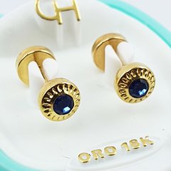 AROS ABRIDORES DE ORO 18KT MARCA CH FACETADO CON PIEDRA TIC 18K 52,9 #2009