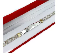 Pulsera Identidad Plata Y Oro Grabado incluido Pulseras Hombre -