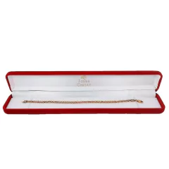 Pulsera Oro 18k Con Cierre Mosqueton Unisex 18,5 Cm 3.5 Gr