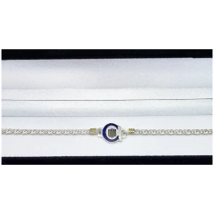 Imagen de Pulsera Con Dije Equipo De Futbol Escudo Plata 925 Y Oro 18K -