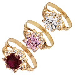 Anillo Oro 18k Modelo Roseta Piedra Cuadrada Mujer 2,6 Gr