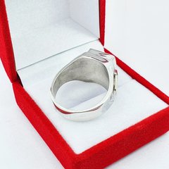 Anillo Sello Cuadrado Coronas Plata Y Oro Encamisado Grabado - - Joyas Center