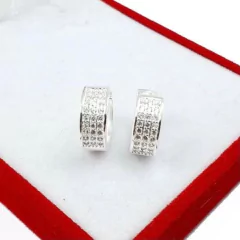 Aros importados con cúbics - Plata 925 - Cierre italiano - 4Grs en internet