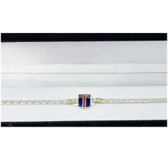 Imagen de Pulsera Con Dije Equipo De Futbol Escudo Plata 925 Y Oro 18K -