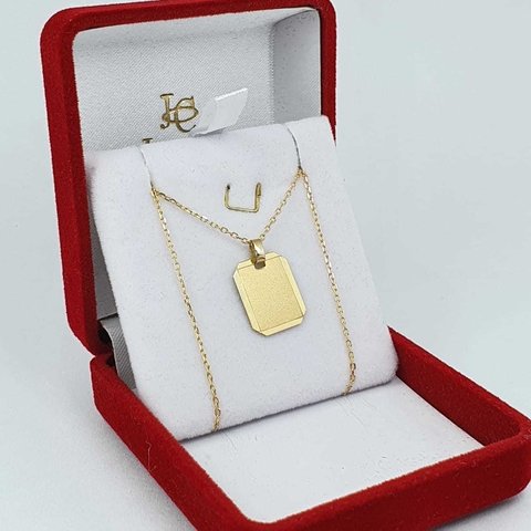 Conjunto Oro 18Kts Cadena Forcet 2,4Grs Dije Cartier 0,6Grs