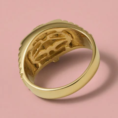 Anillo Sello Coronas Oro 18k Hombre 11.5 Gramos Av - C2326