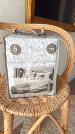 JUEGO DE SABANA KING 6 PIEZAS - MICROFIBRA SUPER SOFT - 200X200 CMS - HENA & CO.