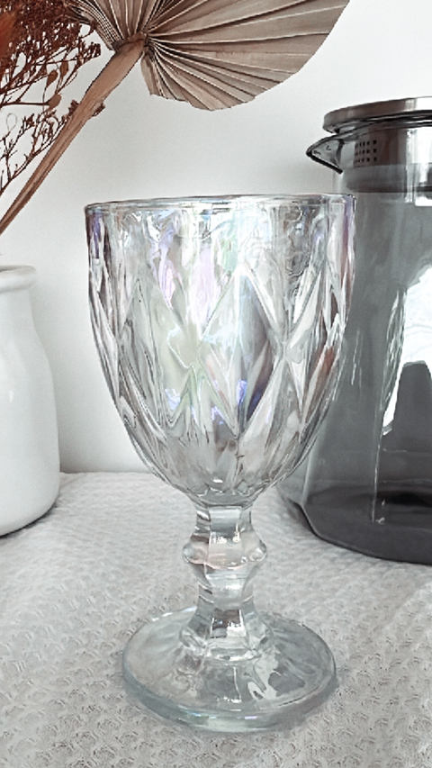 SET X 6 COPAS DE VINO VIDRIO PERLADO - 250 ML - comprar online