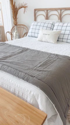 PILLOW GRIS MEDIO CON OFF WHITE AL DORSO REVERSIBLE - 70X190 CMS - comprar online