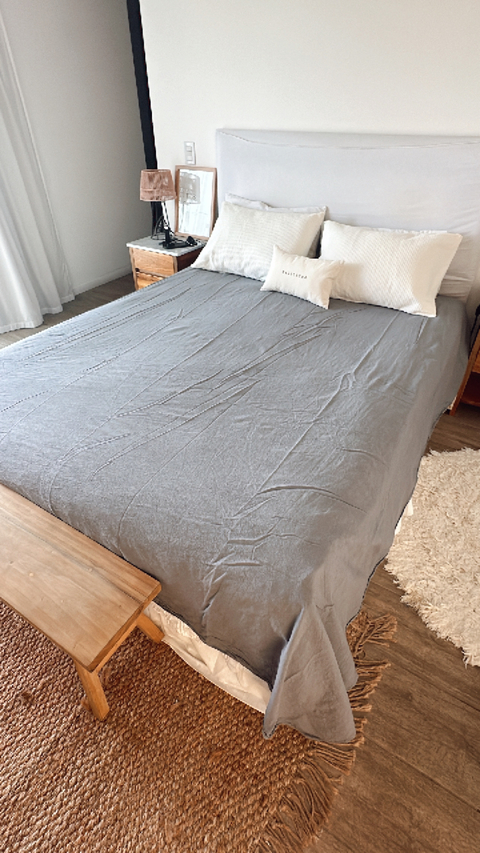 CUBRECAMA ALLEGRA GRIS TOPO - 240X250 CMS