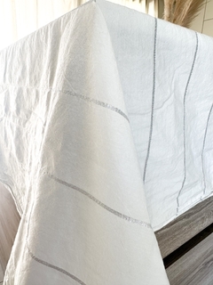 MANTEL LUREX PLATA NATURAL - 150X300 CMS