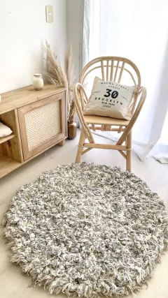 SOPHIE REDONDA GRIS Y CRUDO - 100 CMS