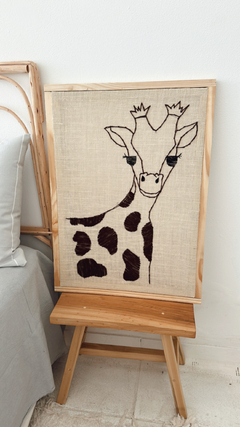 CUADRO SAFARI ARPILLERA COLOR NATURAL - 50X70 CMS