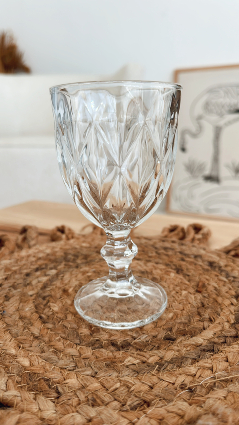 SET X 6 COPAS DE VINO ROMBOS GRANDES TRANS - 235 ML - comprar online