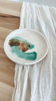 PLATO POSTRE PINCELADA MAS LUNARES - comprar online