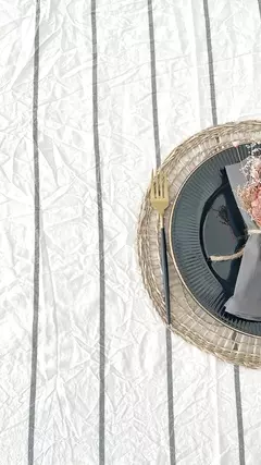 MANTEL ISABEL LINEAS GRAFITO - 150X300 CMS - comprar online