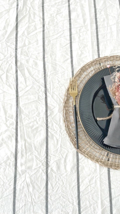 MANTEL ISABEL LINEAS GRAFITO - 150X250 CMS - comprar online