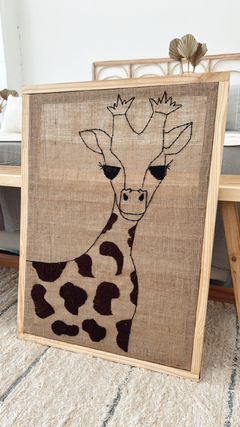 CUADRO SAFARI ARPILLERA COLOR YUTE - 50X70 CMS en internet