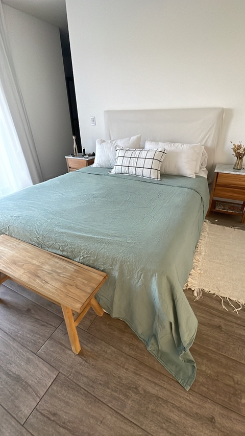 CUBRECAMA ALLEGRA VERDE SECO - 240X250 CMS