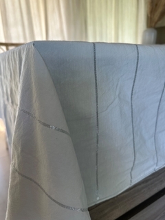 MANTEL LUREX PLATA NATURAL - 150X300 CMS - comprar online