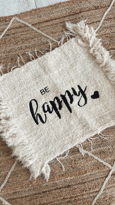 ALFOMBRA HELENA "BE HAPPY"- 45X60 CMS - comprar online