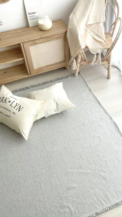 ALFOMBRA LIVIANA/MANTA JUANA 100% ALGODON - GRIS