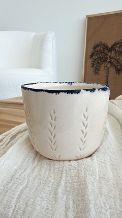 CUENCO ESPIGAS FINITAS BORDE AZUL - comprar online
