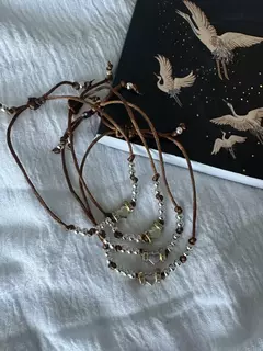 Pulsera CORAZON lazo marron - comprar online
