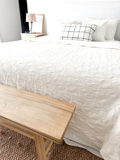 CUBRECAMA AJEDREZ NATURAL - 170X260 CMS - comprar online