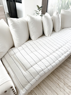 PILLOW ISABEL RAYA GRAFITO Y OFF WHITE REVERSIBLE - 70X190 CMS