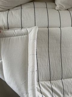 PILLOW ISABEL RAYA GRAFITO Y OFF WHITE REVERSIBLE - 70X190 CMS - comprar online