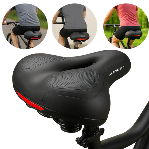 Banco Bike Selim Bicicleta Comfort Grande Macio Com Refletor Largo Ergonômico - comprar online