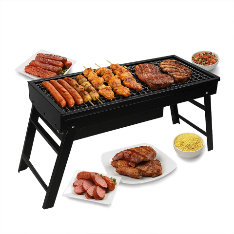 Churrasqueira Portátil Dobrável em Aço Inox 60cm | Compacta e Leve para Camping, Viagem e Piqueniques - comprar online